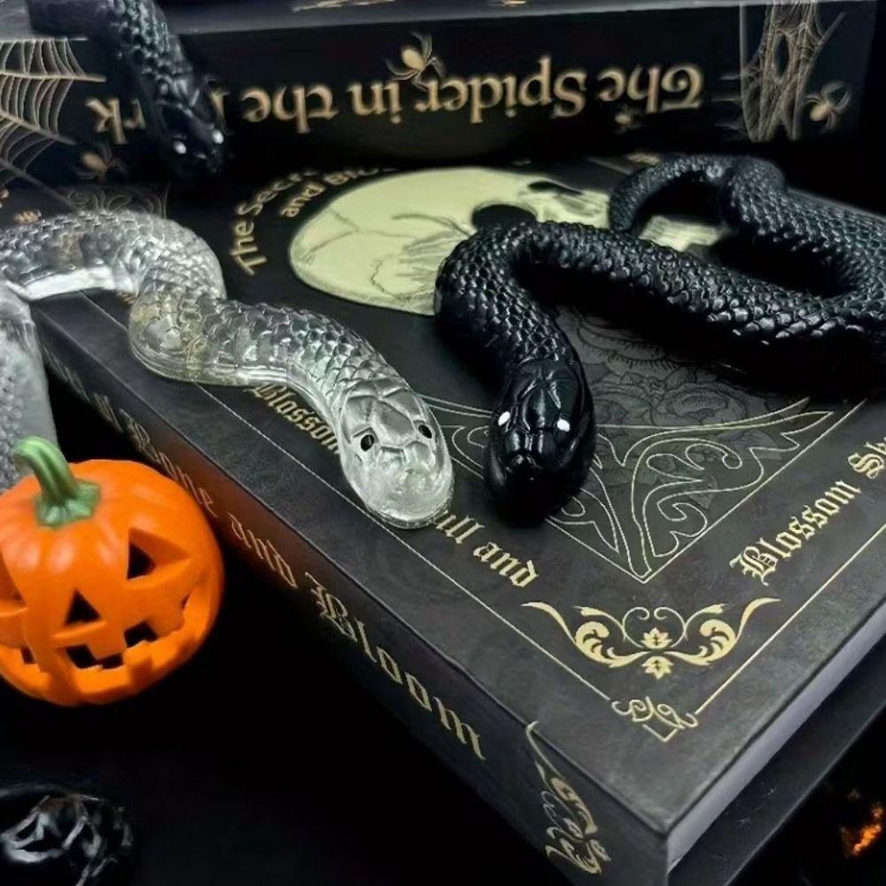 Simulation Snake Squeezing Toy Transparent Snake Squeeze Toy Snake-Shaped Ornament Halloween Decor