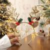 Sequins Plush Mushroom Bell Korean Style Hairbands Women Hair Hoops Elk Antler Christmas Headbands