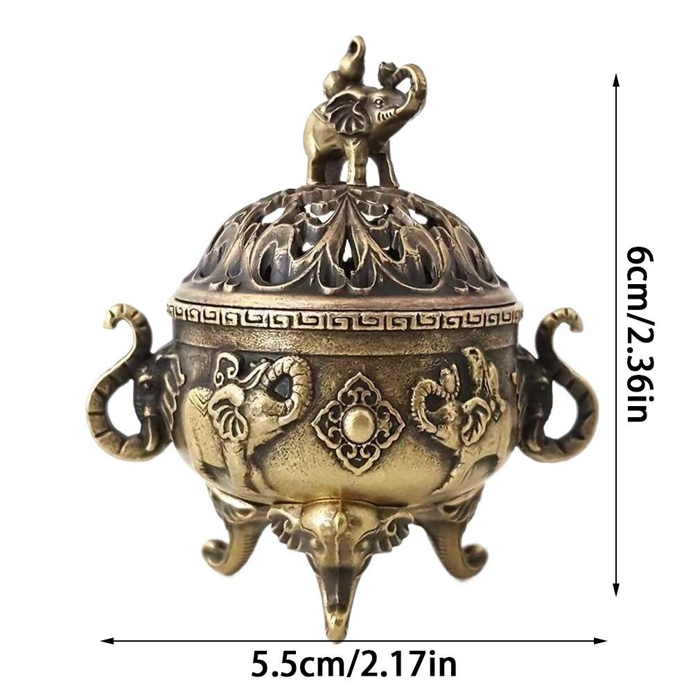 Alloy Incense Burner Hollow Out Three Legged Stove  Tea Ceremony Home Decoration