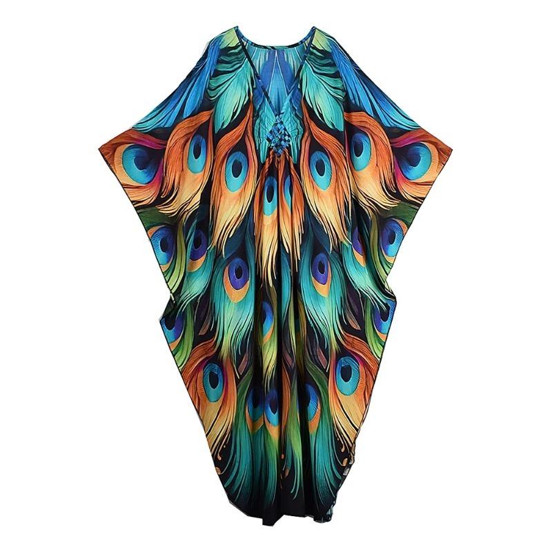 

Xitao Винтажное платье с V-образным вырезом с принтом GJ1205 One Size синий