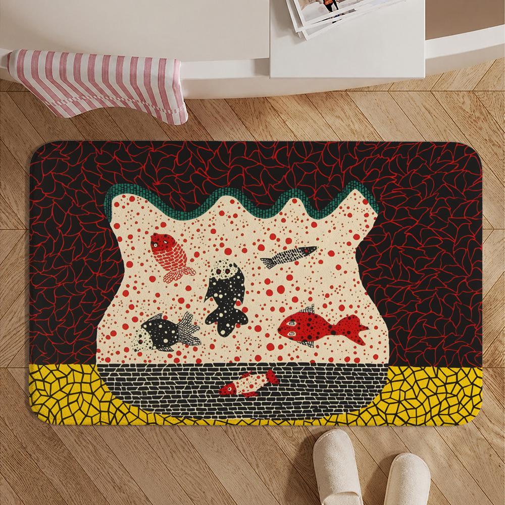 Artist-Yayoi KusamaS Floor Mat Soft Non-Slip Bath Mat, Bedside Carpet, Absorbent Doormat for Home