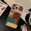 Retro Contrasting Splicing 14/13 Large Hole 15 Suitable for iPhone17promax Apple 16IMD Feather Yarn Mobile Phone Case