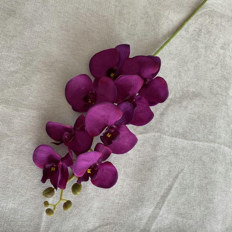 8head Peach Suede Orchid Artificial Plant For Wedding Reception And Home Decor
