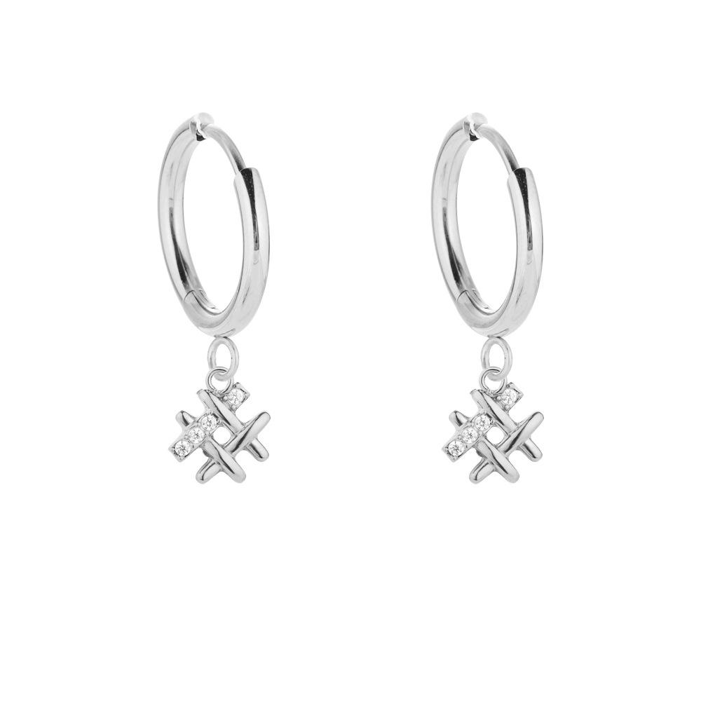 925 Sterling Silver Commuter Versatile Earrings 18K Gold Zircon Earrings Clover Sun Pendant Ear Buckles