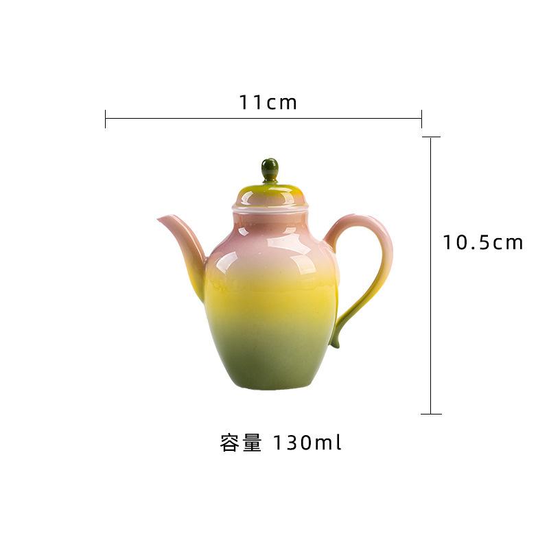 130ml Gradient Color White Porcelain Teapot Ancient Tea Infuser Pot Household Tea Maker Kettle With Strainer Cha Decoration Gift
