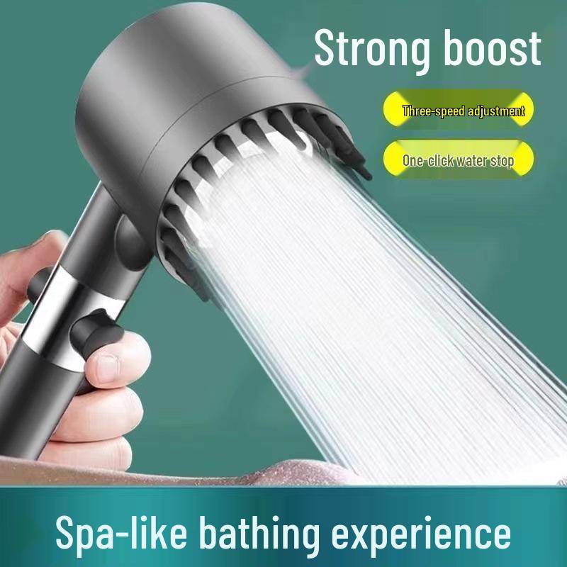 Ultra-Strong Supercharged Massage Shower Head Set with Filter & Hose