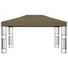 Gazebo with LED String Lights 3x4 M Taupe Fabric