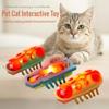 Haustier Katze Spielzeug Interaktiv Mini Elektrisch Leuchtender Käfer Spielzeug Katzen Flucht Hindernis Automatisches Umklappspielzeug Batteriebetrieben Vibration Käfer Dekoration