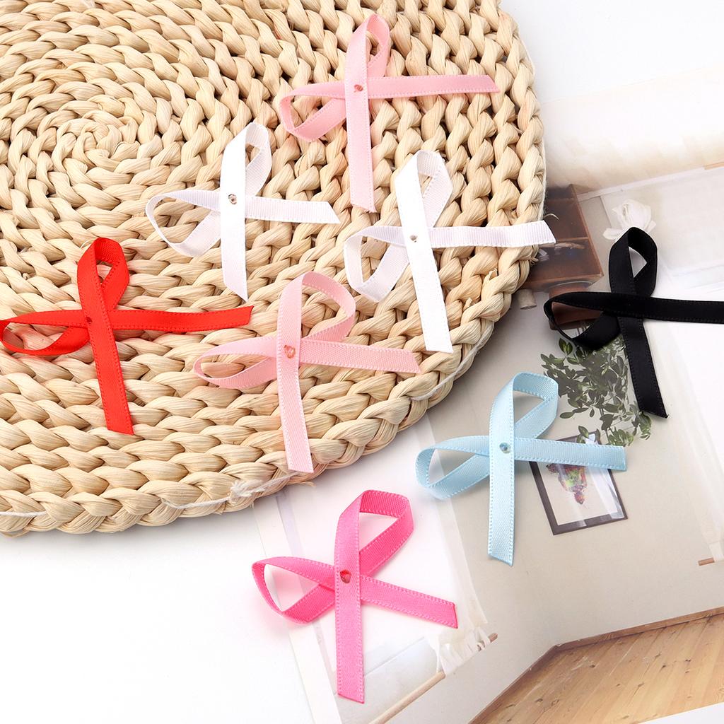 50pcs 5*4cm Satin Ribbon Bows Colorful Handmade Bowknots For DIY Home Party Clothing Sewing Headwear Gift Decoration Accessories