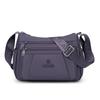 Leichte Nylon-Crossbody-Tasche mit mehreren Reißverschlussfächern, verstellbarer breiter Riemen, lässige Umhängetasche für Damen für den täglichen Gebrauch