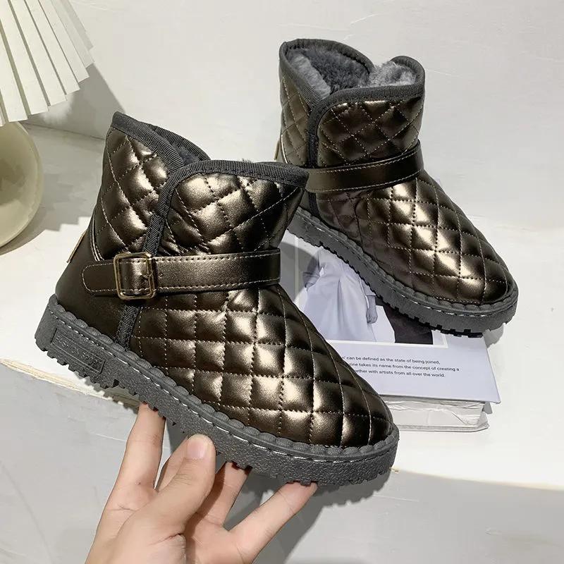 Snow Boots Women's 2022 Winter New Cotton Shoes Plush Thickened Warm Anti-skid Leisure Student Boots