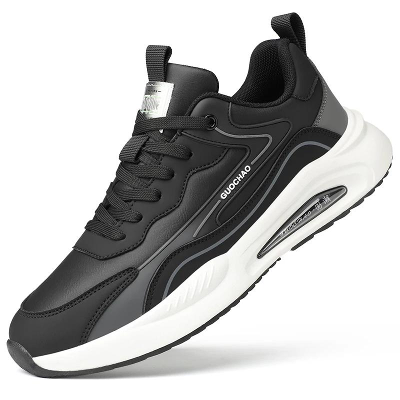 

Модная новая высококачественная мужская обувь больших размеров на плоской подошве, низкая, на шнуровке, осенне-зимняя, с кожаным верхом, спортивная, повседневная 46 чёрный