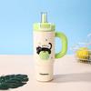 Children's Thermos Cup 111 Stainless Steel Straw Cup Cartoon Student Water Cup Portable Large-capacity Bingba Cup