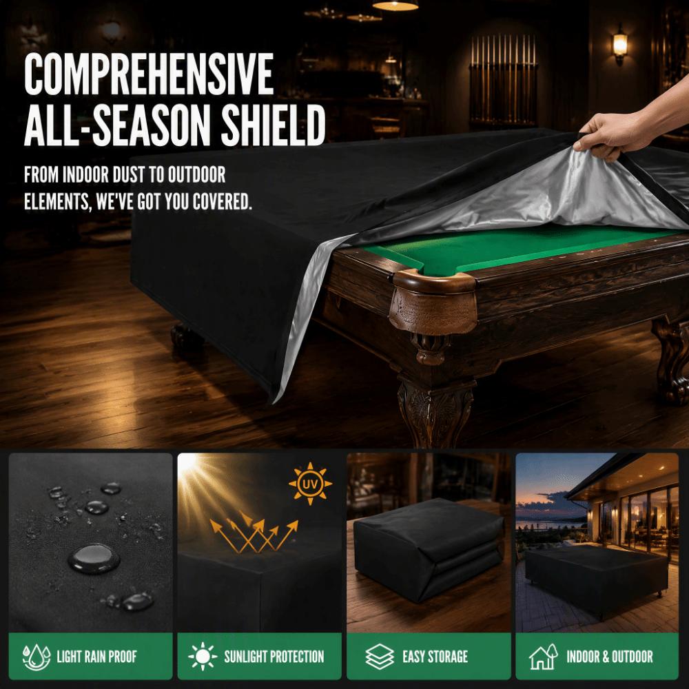 Funda para Mesa de Billar de 9 pies Color Negro Funda Completa para Mesa de Pool Sala de Billar en Casa