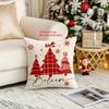 Fundas De Almohada 'Believe' Con Estampado De Rbol De Navidad Para Decoracin Navideña Acogedora, Funda De Cojín Para Sof