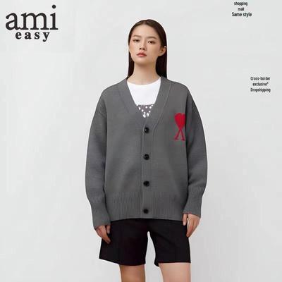 AMI&EASY Men's V-neck Jacquard Knit Cardigan: Trendy, Warm, and Versatile for Autumn and Winter