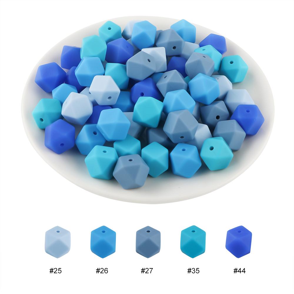 10Pcs 14mm Printed Hexagon Silicone Beads Leopard Bead For Jewelry Making DIY Beadable Pen Keychain Bracelet Accessories