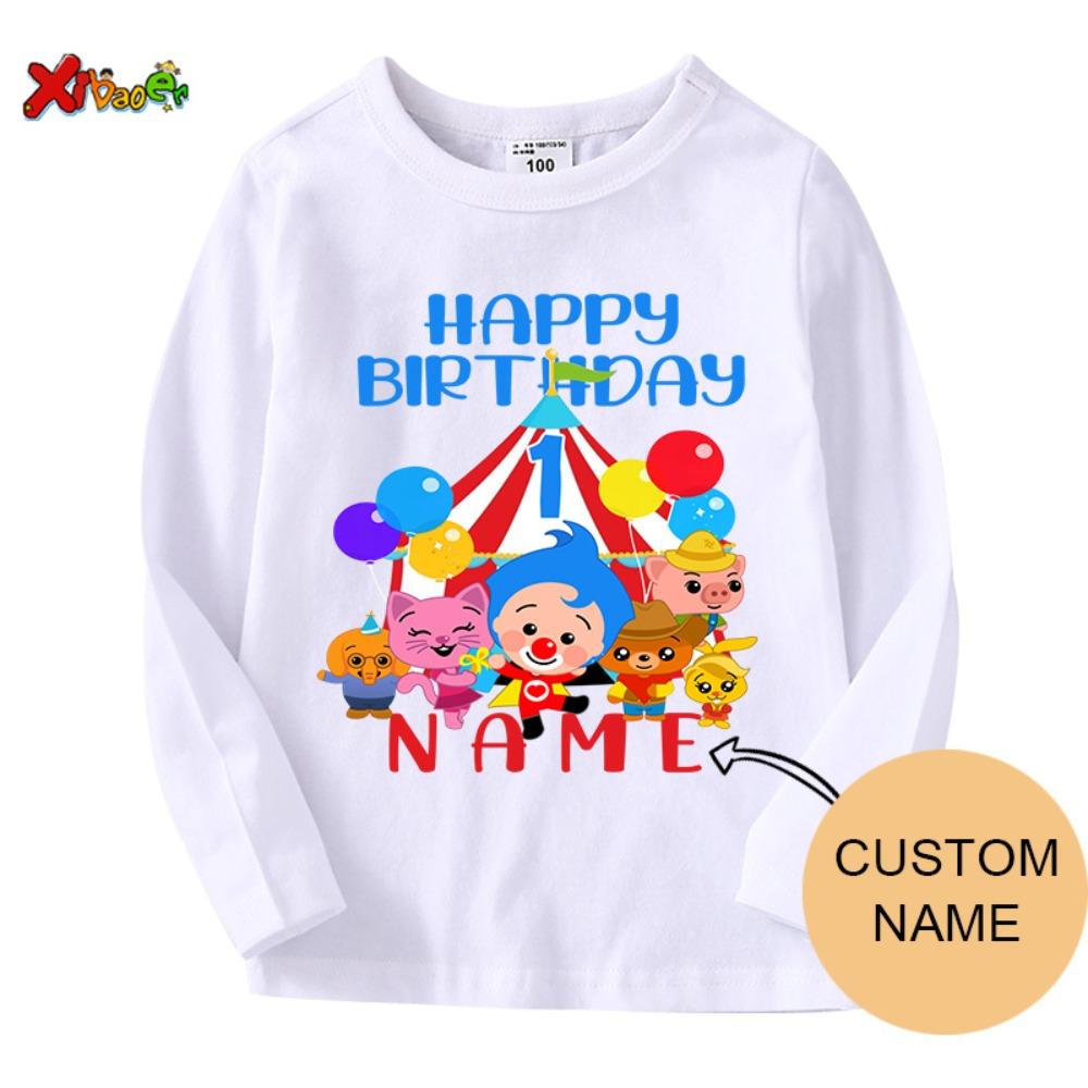 Plim Birthday T Shirt Boys Shirts for Kids Party Shirts Shirts Personalized Age Party Kids Summer Custom Name Toddler Baby Shirt