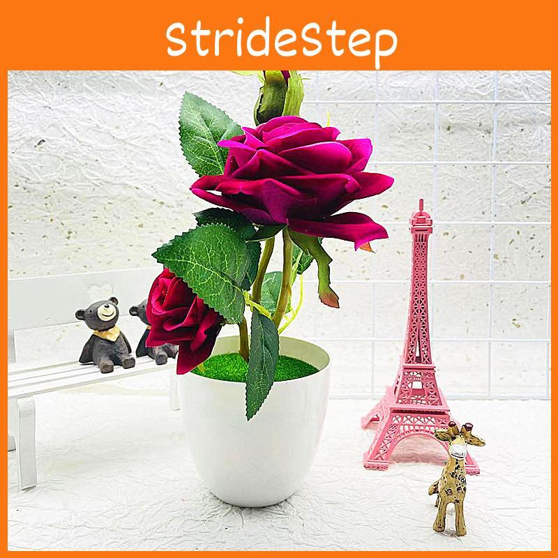 Artificial Elegant Flower Rose Potted Plant Bonsai For Home Celebration Gift And