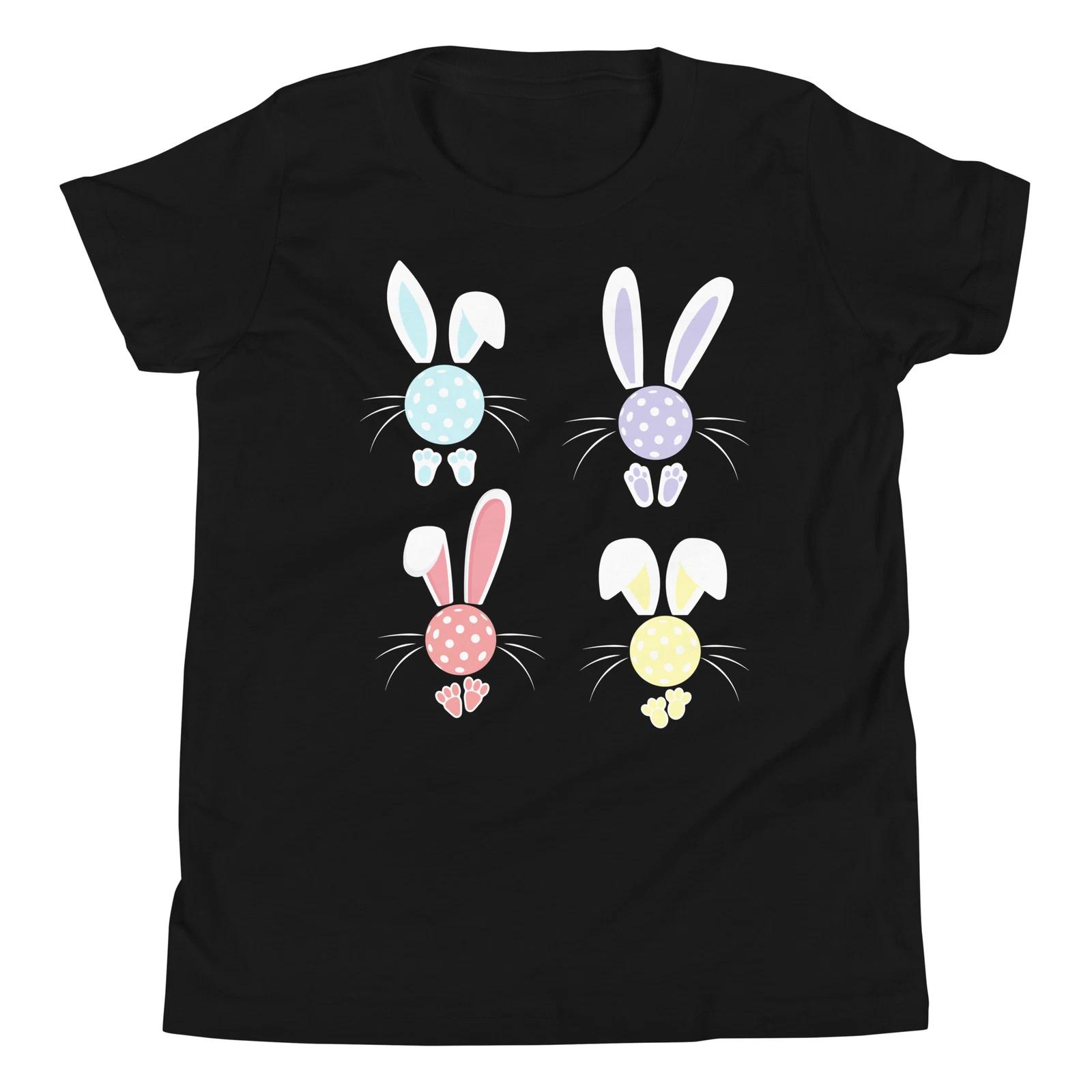 Pickleball Lover Easter Color Bunny Ears Feet Kids Toddler Shirt 100
