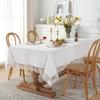 French Romantic Solid Color Cotton Washed Cotton Meteor Shower Lace Coffee Table Tablecloth Table Cloth
