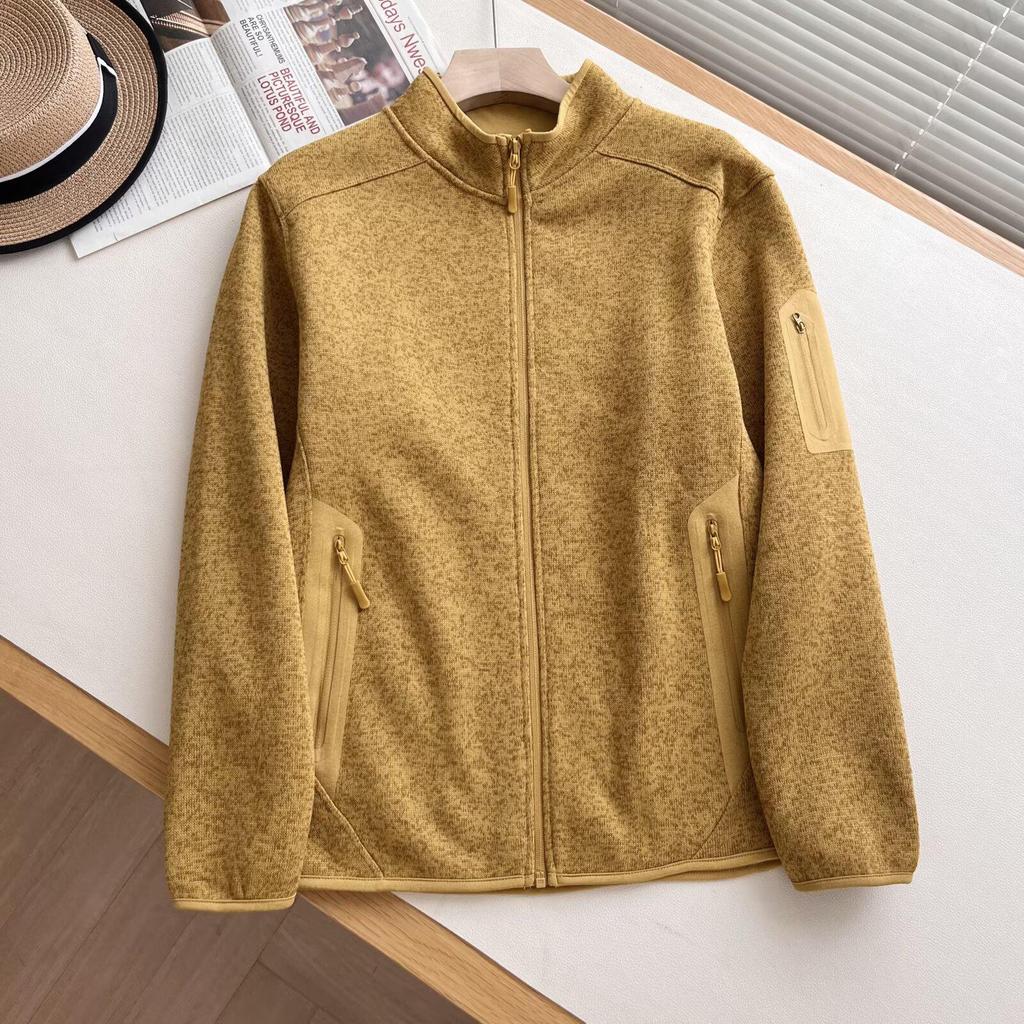 Unisex Outdoor Fleece Jacket - Thickened, Warm, Stand-up Collar for Autumn/Winter Sports