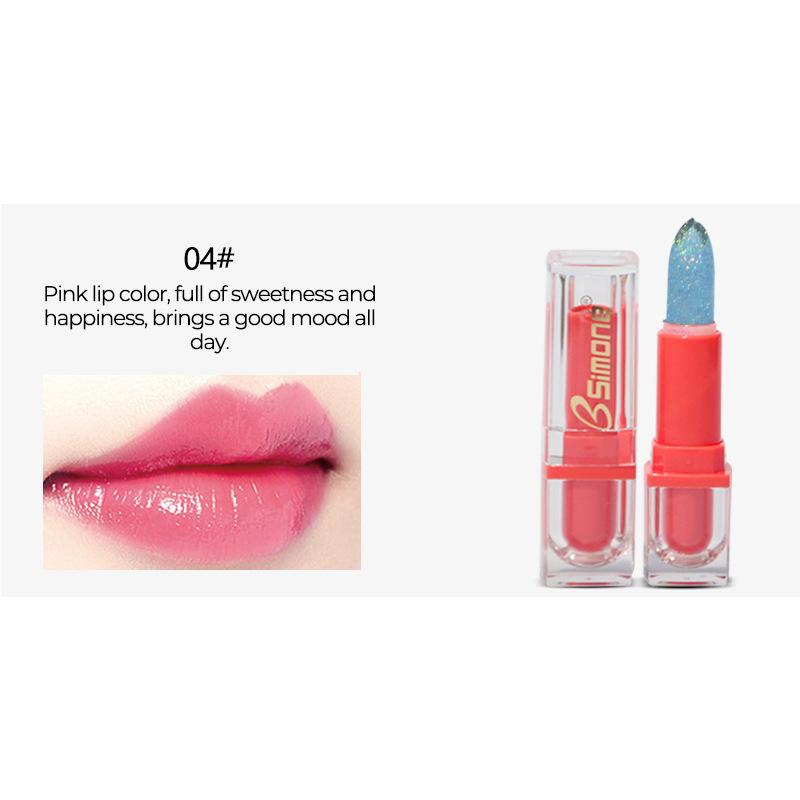 Bsimone Glitter Lipstick Lip Balm Color Change Transparent Moisturizing Crystal Jelly Pearlescent Lip Plumper Gloss Cosmetic 4