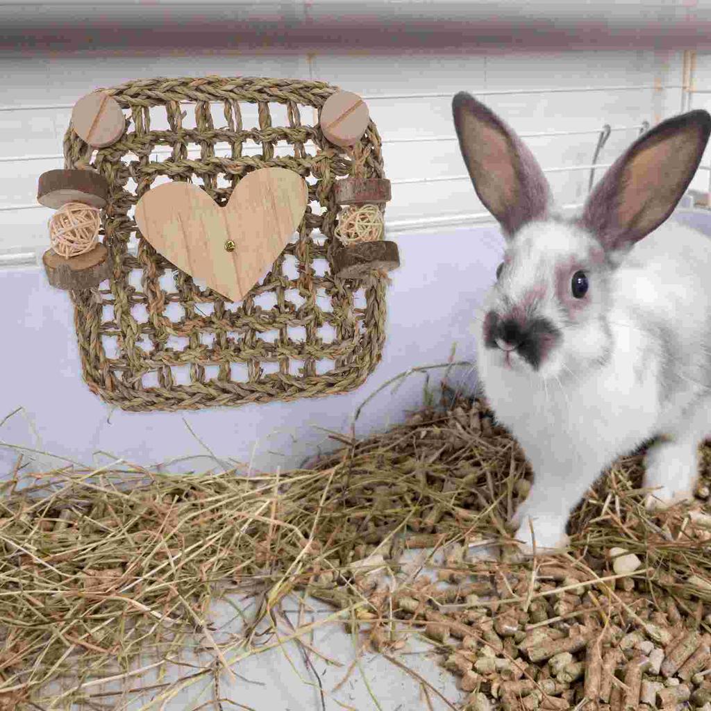 Kaninchenspielzeug Meerschweinchenspielzeug Haustierkäfig Grasmatte Hängematte Hase Naturkiefer Geflochtenes Bett Hamster