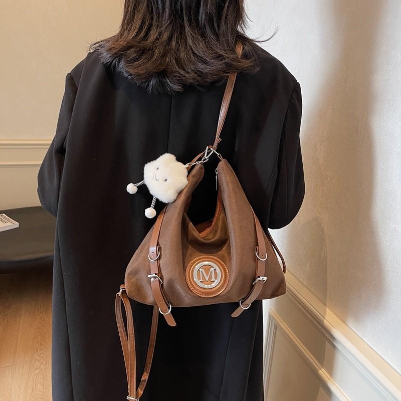 Fashionable Casual Commuter Tote Bag For Women Durable Suede Texture Backpack