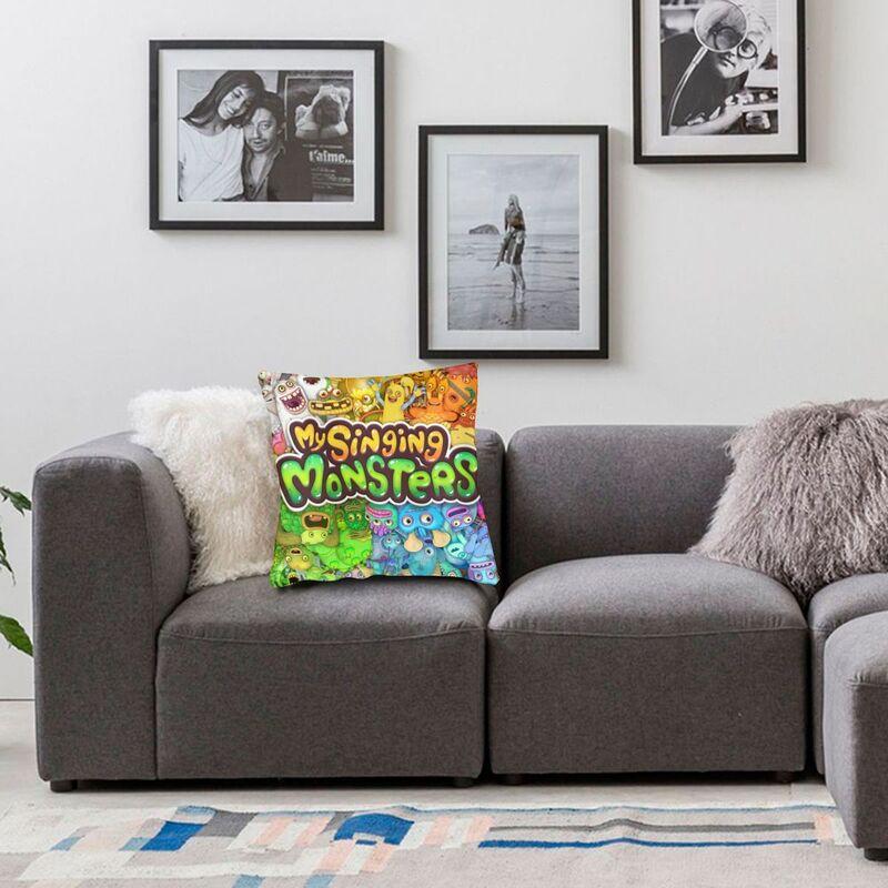 Fashion My Singing Monsters Game Anime Cartoon Throw Pillow Cover Home Decorative Custom Square Cushion Cover 45X45 Pillowcover