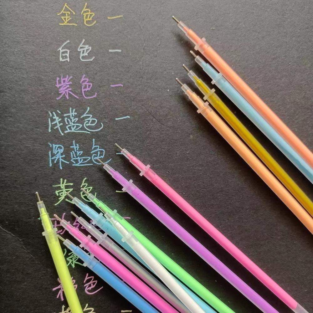 12 Color Highlighter Pen Specialized for Art, 0.6mm Color Neutral Pen DIY Handheld Fluorescent Pen Core 100pcs/set