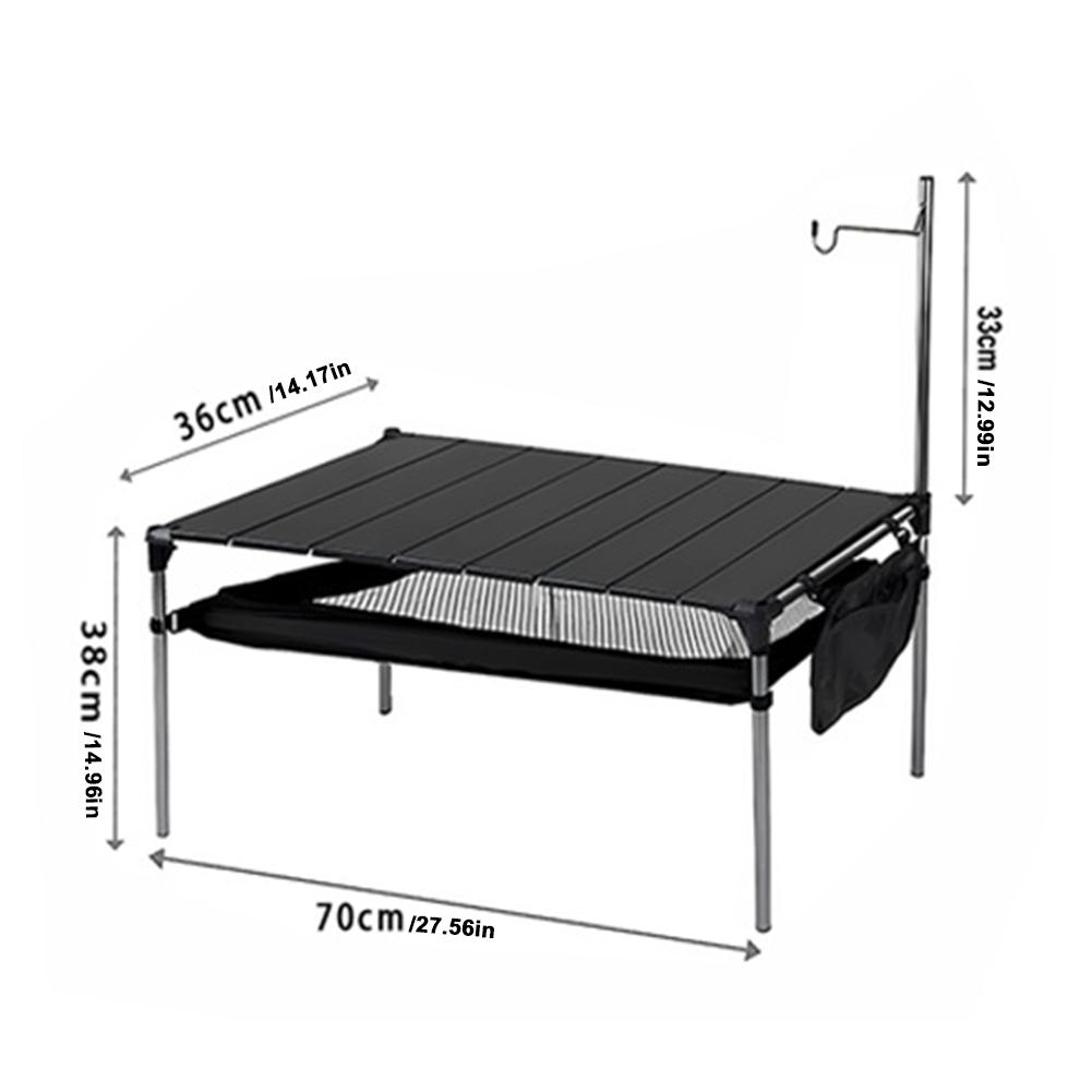 Camping Aluminum Alloy Table Outdoor Compact Folding Table with Light Pole Collapsible Picnic Table for Backyards Party Hiking
