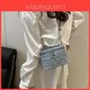 Sac à Bandoulière Mode en Jean avec Décorations Rivets et Design Chaîne pour un Usage Quotidien Décontracté