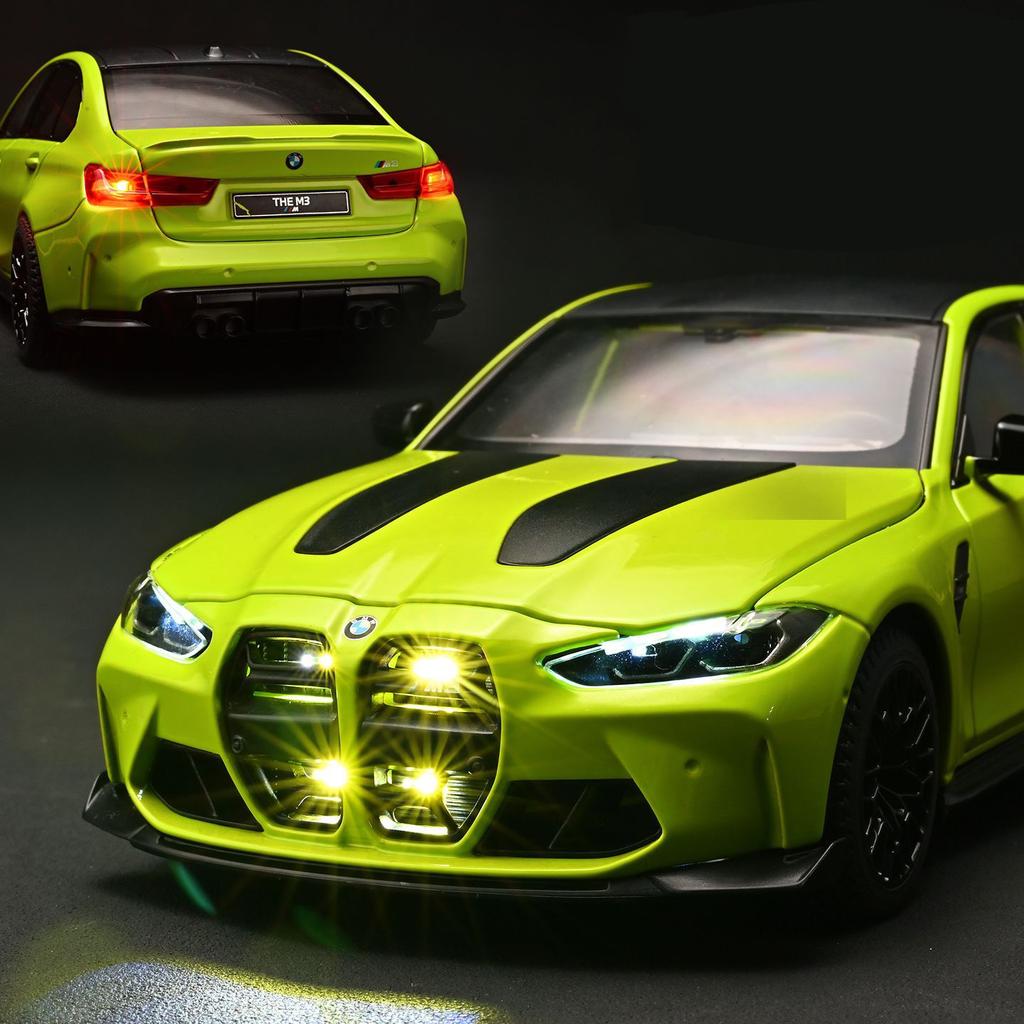 1:24 BMW M3 CS LCI G80 Mpower Supercar Alloy Model Car Toy Diecasts Metal Casting Sound and Light Car Toys For Children Vehicle