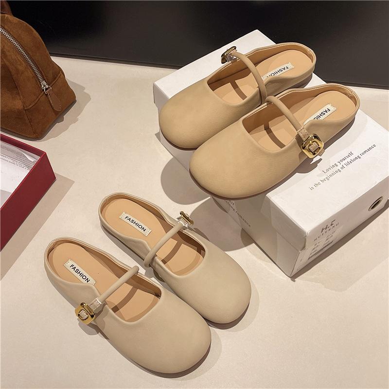 2025 new bag head slippers wear flat bottom summer gentle super soft temperament fashion lazy leisure