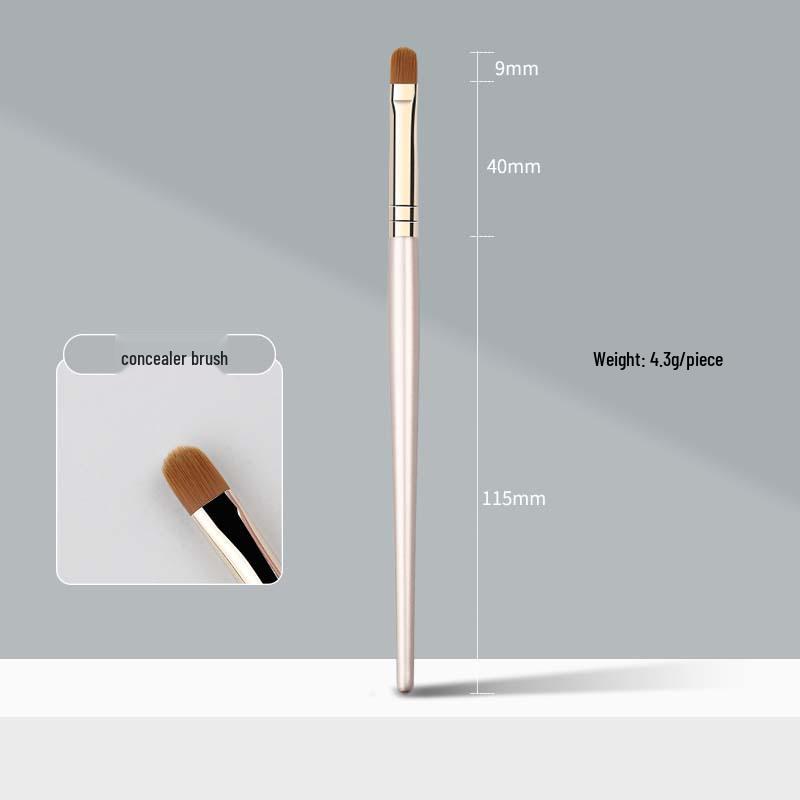 Five-Piece Wooden Handle Eye Detail Brush Set: Precision Eyeshadow, Eyeliner, Under-Eye Brushes