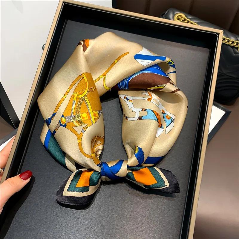 New 100% Natural Real Silk Scarf Fashion Women Summer Beach Small 53*53cm Neck Scarves Shawl Bandana Hijab Pashmina Poncho 2026