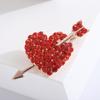 Rhinestone Love Brooches for Women Unisex Enamel Heart Pins Banquet Party Backpack Gifts Jewelry Accessories
