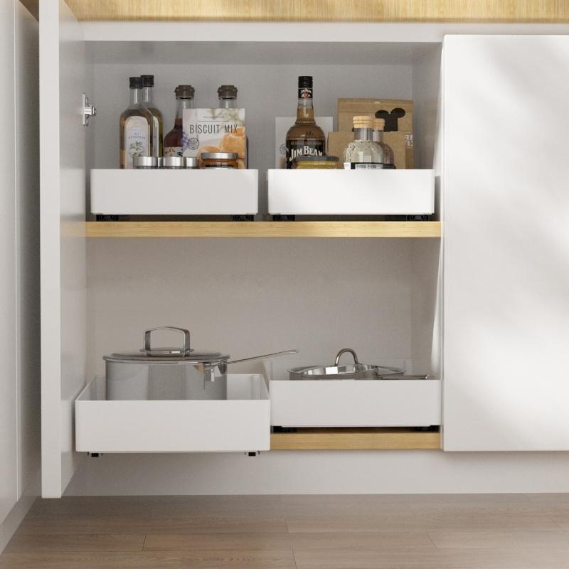 Multipurpose Pull Out Cabinet Drawers Kitchen Cabinet Slide Out Storage Drawer Organizers Portable Dishes Storage Rack