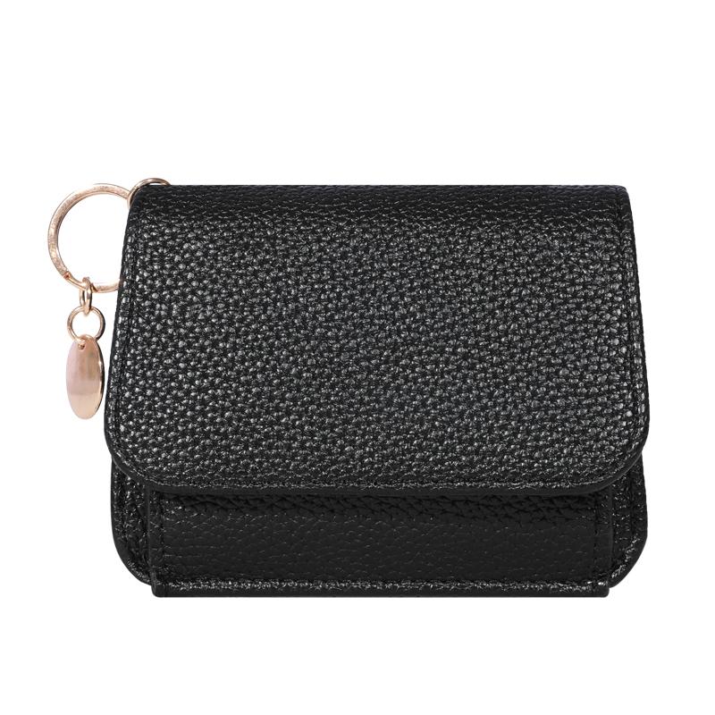 Винтажный однотонный короткий кошелек, портативный двускладной кошелек для мелочи, женский держатель для кредитных карт Винтажный однотонный короткий кошелек, Porta