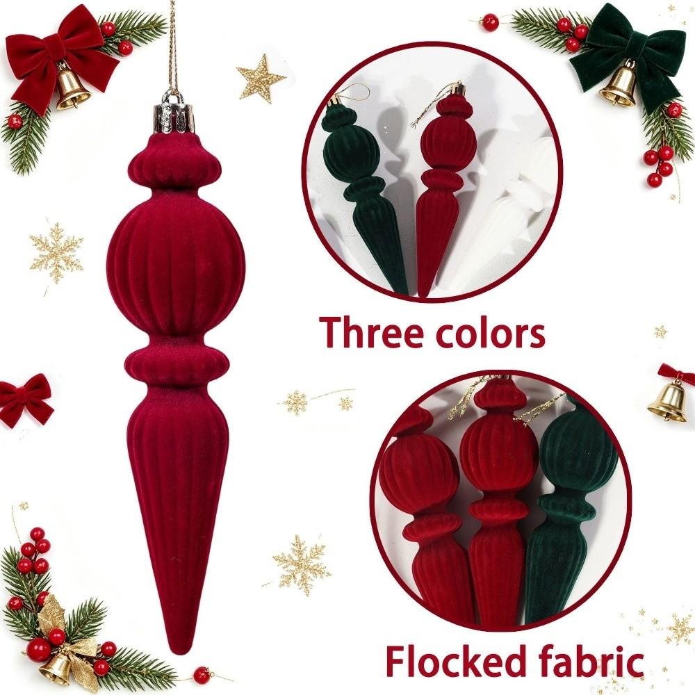 6pcs/Box Velvet Ball Christmas Tree Ornament Plastic Cone Ornaments New Year Decor