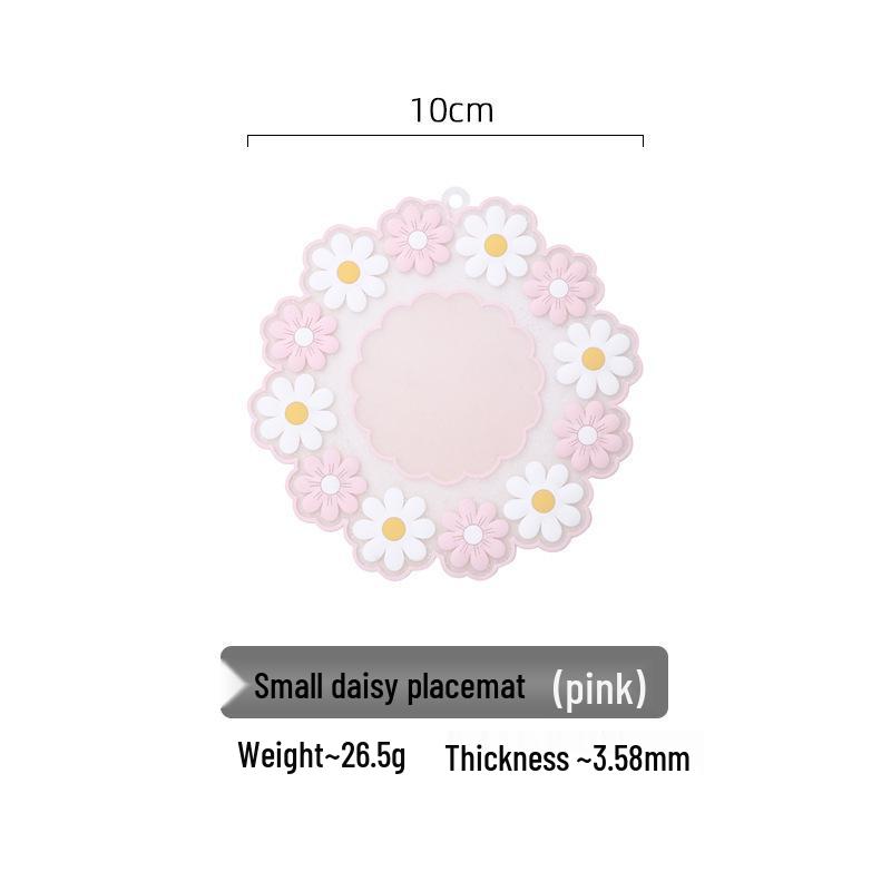 Kreslená sedmikráska Žáruvzdorná silikonová podložka a sada podtácků