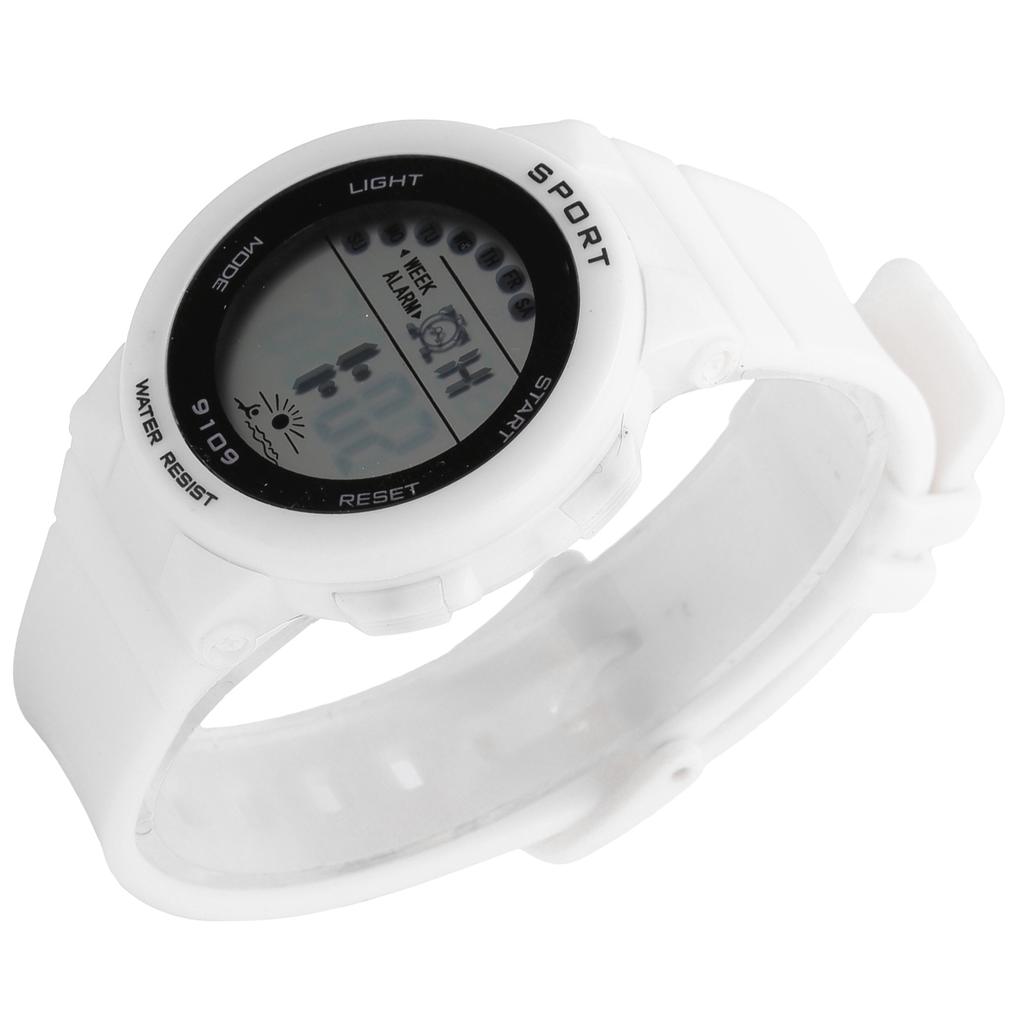Montre numérique tendance Lumières lumineuses Étanche Montres électroniques pour enfants9109 Blanc