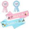 Non-Toxic Mom To Be Dad To Be Shoulder Strap Set For Baby Shower Gender Revealing Party Welcome Baby Party Shoulder Strap Badge Set