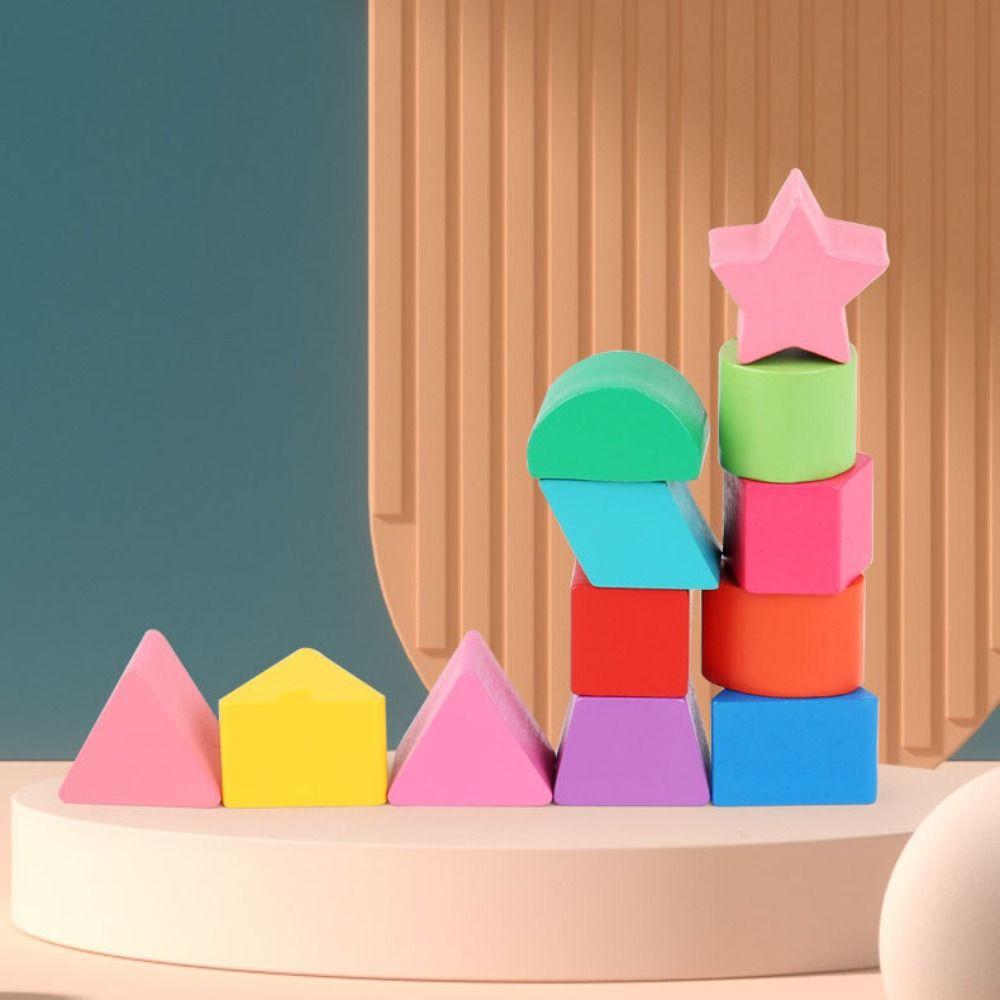 13 Hole Montessori Shape Sorter Square Box Building Blocks Montessori Shape Matching Toys  Baby