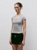 KITTY POTTERY Classic Soft Deep Square Neck T-Shirt (Melange Grey)