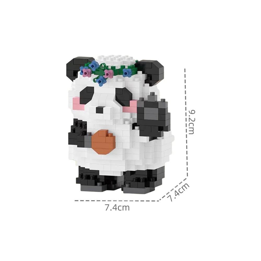 Hua Hua Panda Eating Bamboo Micro Blocks Kit Building Model, Cute Desk Decor & STEM Educational Toy Gift for Kids Animal Lovers