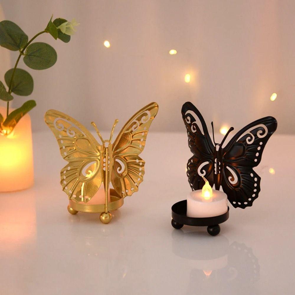Elegant Butterfly Candlestick Ornaments Unique Iron Candle Stand Butterfly Candle Holders  Birthday
