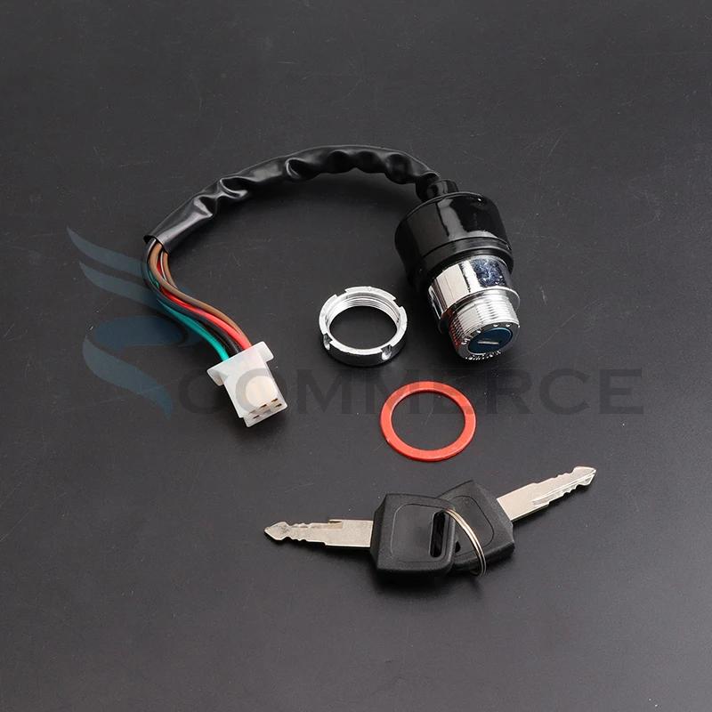 Motorcycle Ignition Switch with Keys 3 Position 6 Wire On/Off For Harley Bobber Scooter Chopper Kawasaki Suzuki GN 125