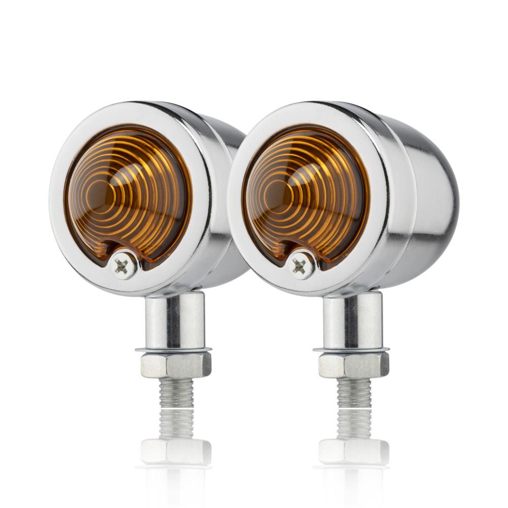 Motorcycle Turn Signal Light Indicator Amber Blinker Lamp For Honda For Yamaha Cafe Racer Mini Universal 12V 10MM Turn Signals